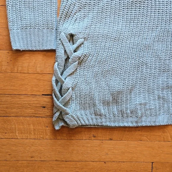 LOVE ELLIE Audra Side Lace Up Detail Textured Cardigan, Sage Green, Women's L - Picture 7 of 12